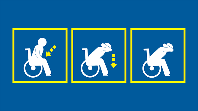 Person in a wheelchair doing Lock Cover Hold